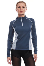 Load image into Gallery viewer, AmeSport Women's Workout Track Jacket Half Zipper Pullover Long Sleeve Yoga Running Shirt With Thumb Hole