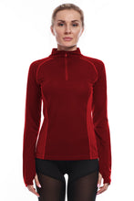 Load image into Gallery viewer, AmeSport Women's Workout Track Jacket Half Zipper Pullover Long Sleeve Yoga Running Shirt With Thumb Hole