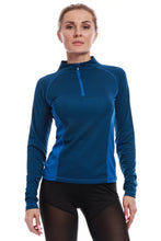 Load image into Gallery viewer, AmeSport Women's Workout Track Jacket Half Zipper Pullover Long Sleeve Yoga Running Shirt With Thumb Hole